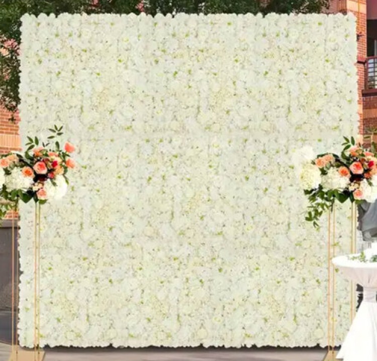 White flower wall rental